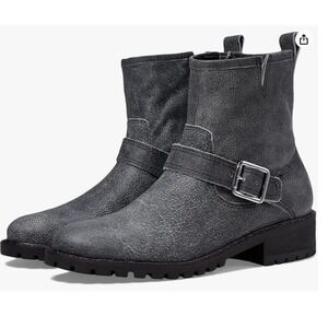 Lucky‎ Brand Kenadie Women's Gray Leather Moto Lug Boots Ankle Booties 6.5 NEW